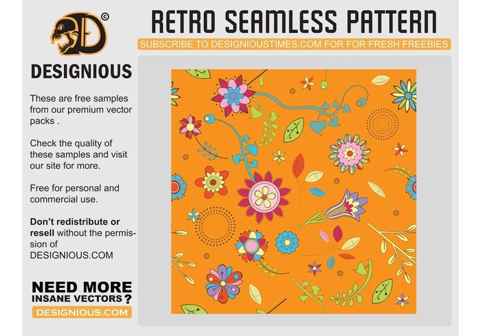 summer sixties seventies plants pattern nature garden flowers diy cute cool colors brushes brush 70's 60's 