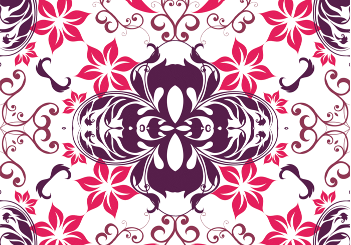 seamless polynesian flower pink pattern leaves leaf flower pattern flower floral bloom background 