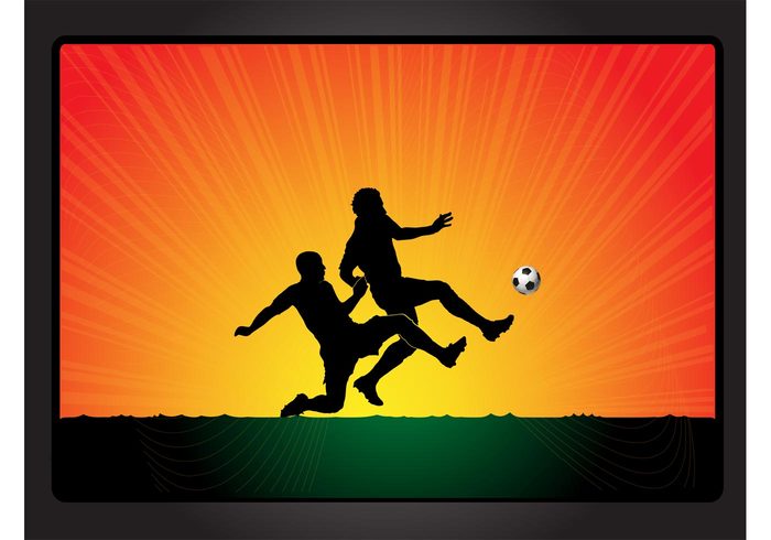 sports soccer silhouette player play leisure kick goal fun football fitness exercise competition athlete action 