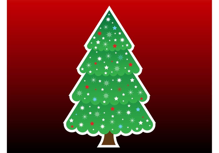 winter stars sparkles snowflakes plant holiday festive evergreen tree decorative decorations comic celebration 