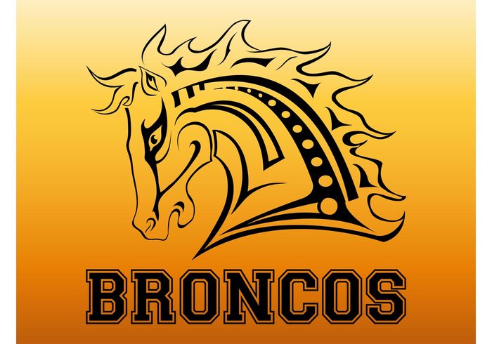 text template mane logo horse head Broncos bronco Bronc branding animal  