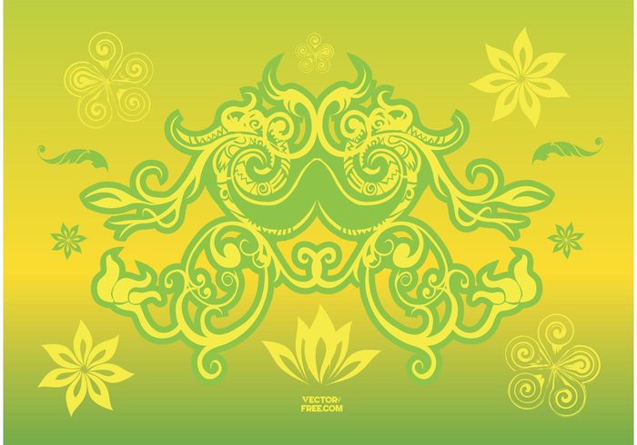 yellow style plants ornaments nature green garden free graphics flowers floral Design footage decoration  