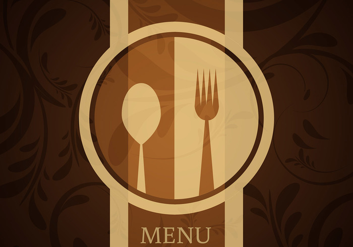 swirly menu spoon restaurant menu restaurant menu design menu badge menu fork food chef brown swirls brown swirl bar 