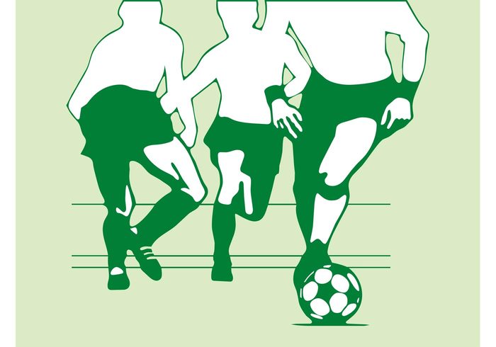 sport soccer silhouettes run players kick game Footballers football Championship ball 
