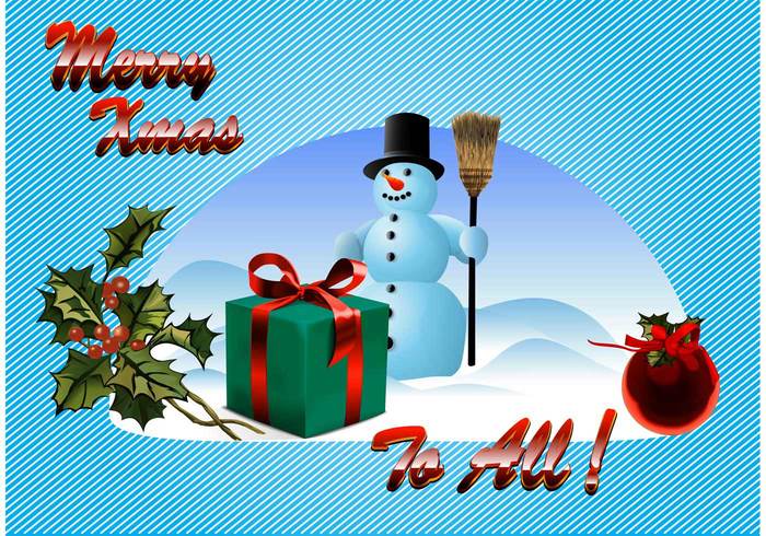 xmas card xmas snowman snow present holidays gift cold christmas vector christmas celebration 3d 