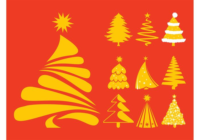 trees Tree toppers tree stars sparkles snow silhouettes holiday festive christmas celebration celebrate 