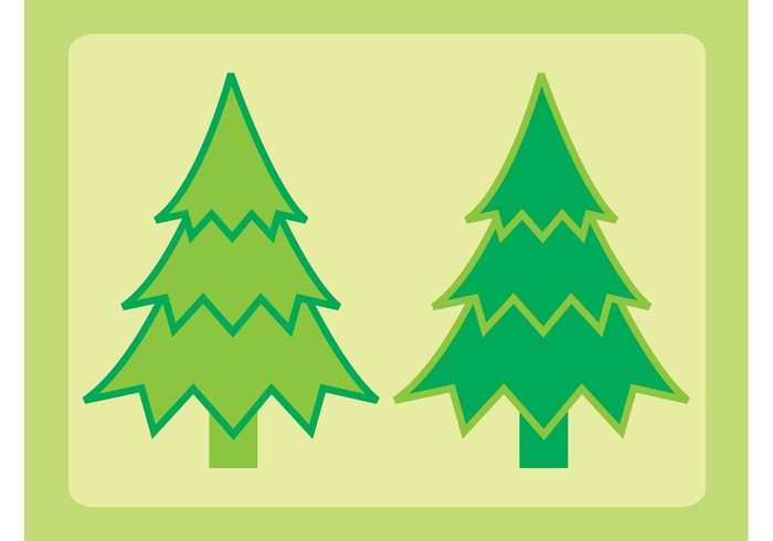 trunks trees plants pine nature logos icons flora fir evergreen ecology 