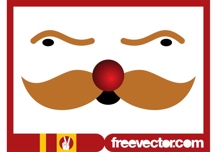 Red nose Nose mustache mouth mascot holiday festive eyes Eyebrows comic christmas character cartoon 