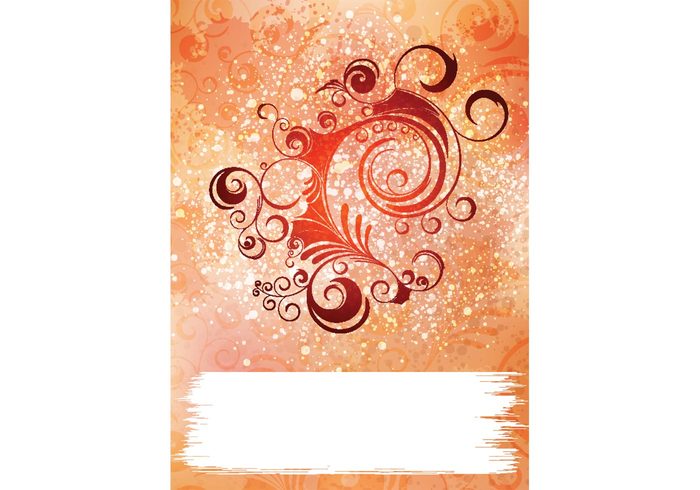 swirl ornament grunge decorated deco curve brush banner background abstract 