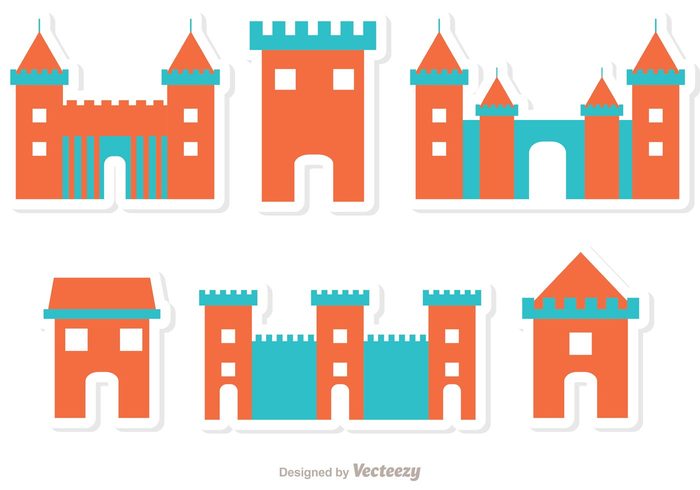 tower stronghold stone palace old medieval knight kingdom isolated history historical Fortress fort flat design fantasy fairytale city castle building architecture ancient 
