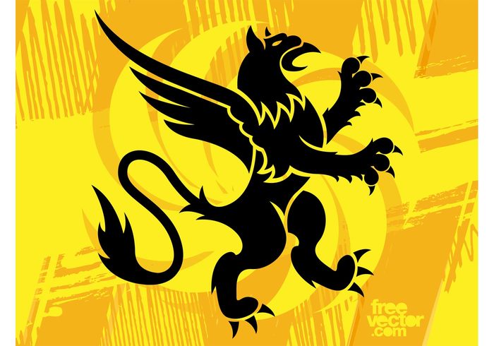 wings silhouette mythology Mythological creature lion heraldry heraldic eagle decal animal 