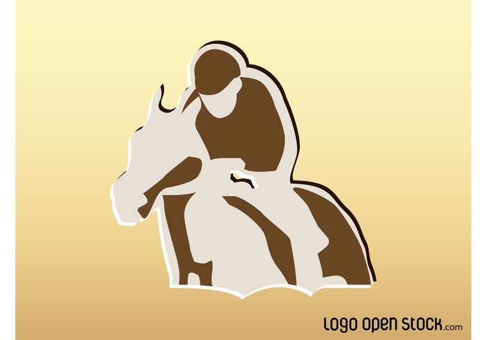sticker sport riding ride logo jockey icon Horse race horse equestrian animal 