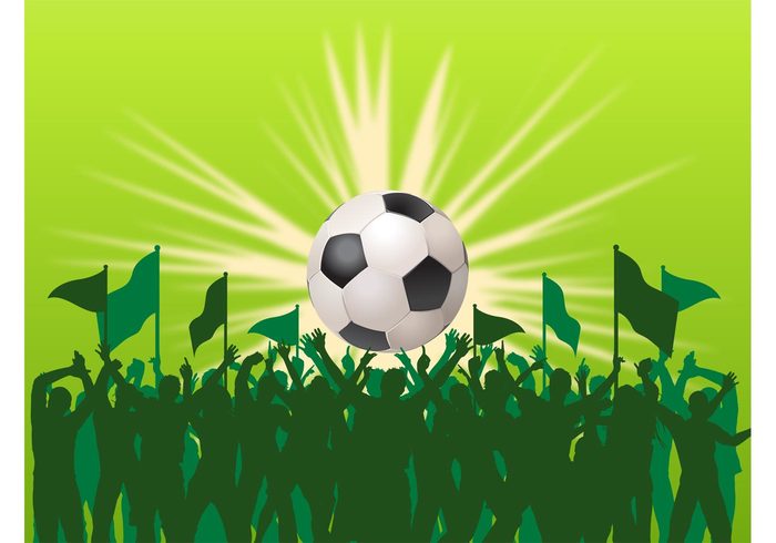 sport soccer shine rays people light game football fans Crowds Championship ball 