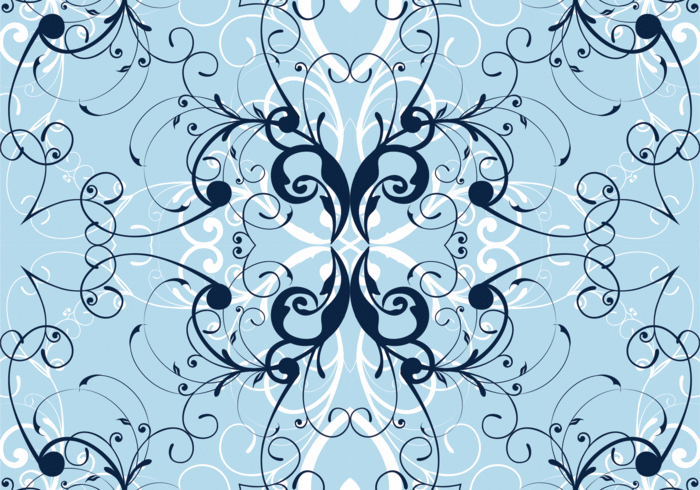 winter white repeat pattern flower floral blue background 
