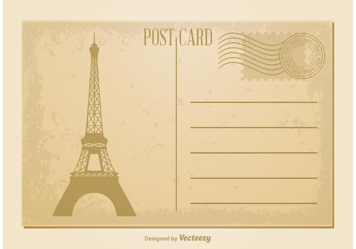 vintage postcard vintage vector postcard vacation trip travel tower tourism texture template symbol stylized silhouette romantic romance retro postmark postcard template postcard post paris postcard Paris paper old postcard old message love letter invitation holiday grunge greeting gift French france Europe element Eiffel delivery congratulation concept city card banner background art architecture 