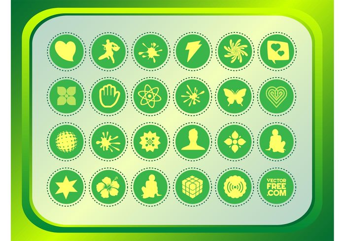 Vector footage stickers signs shapes Rubik promotion musician hibiscus Design Elements decals butterfly blossom badges 