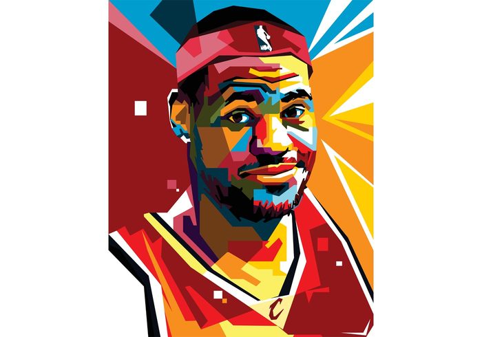 wpap sports sport player sport portrait play NBA lebron james lebron james geometric game colorful celebrity basketball player basketball Athletic athlete abstract 