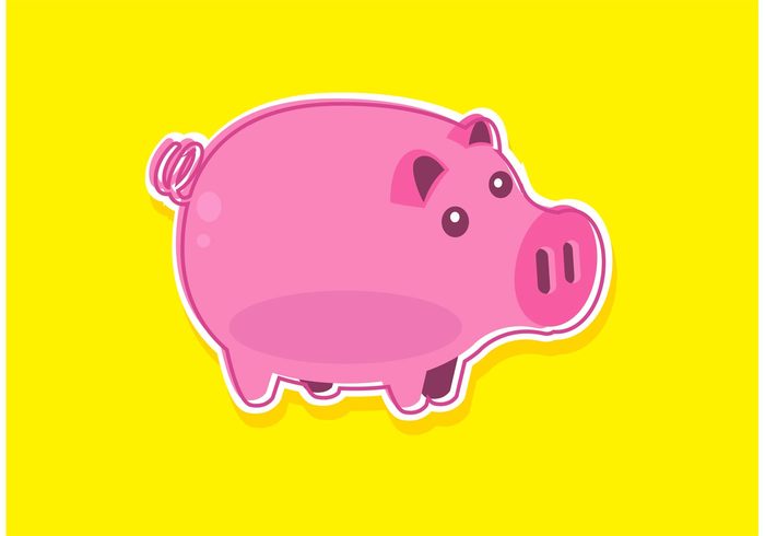 vector pink pig pink piglet piggy bank piggy pig isolated happy funny farm animal farm Domestic color cartoon pig cartoon animal cartoon animal 