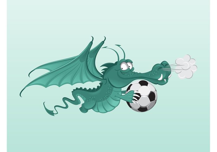 wings sport soccer mythology Mythological creature mascot football fly fantasy dragon comic character cartoon ball 
