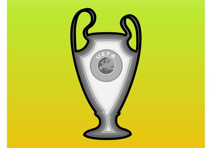 Uefa vector trophy stylized sport soccer Simplified play minimal Match game football competition Championship Champions league 