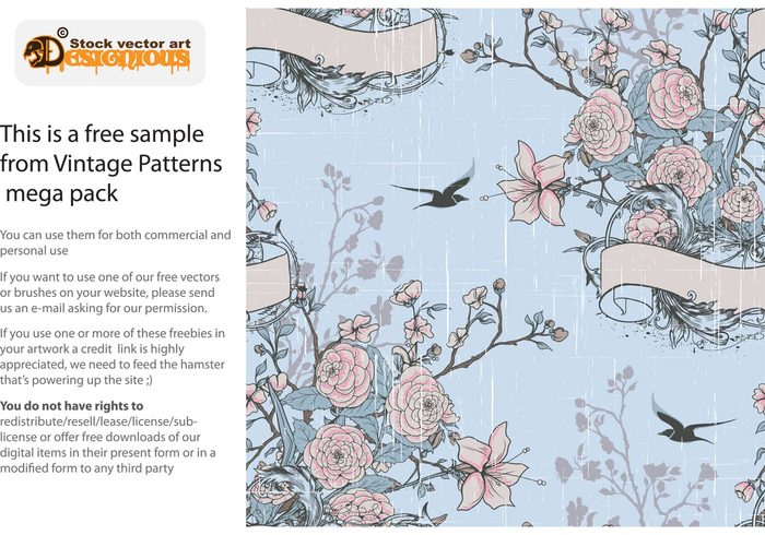 vintage vector seamless repeat patterned pattern patrón freebie free 