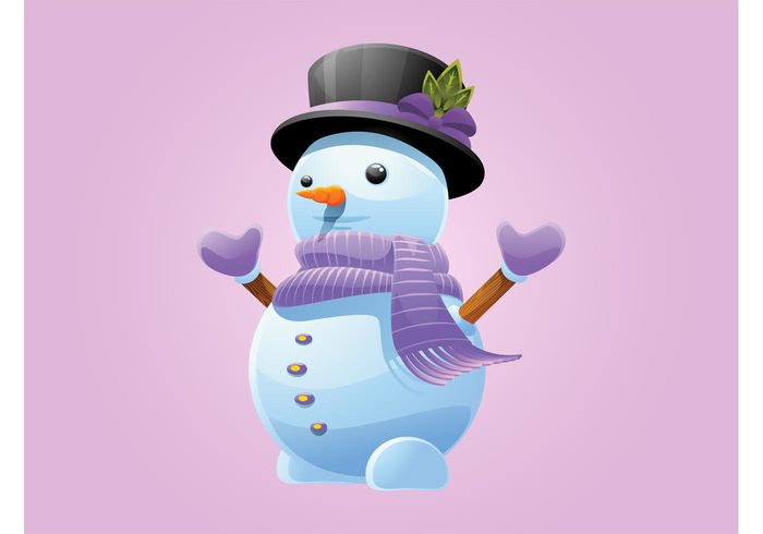 winter top hat snowman snow Smile scarf mistletoe holiday gloves festive christmas character cartoon 