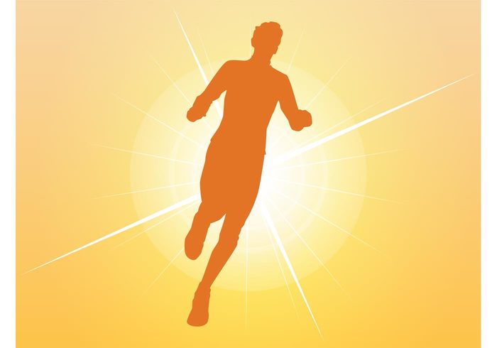 sticker sport silhouette runner run man male keep fit health fitness decal 