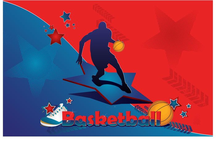 tournament stars sports silhouette NBA marketing competition basketball ball athlete arrows All star Action sports 3d 