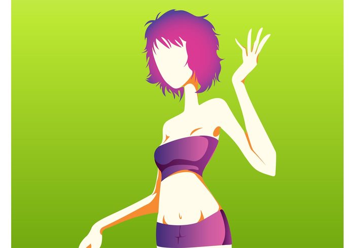 woman underwear skinny Short hair sexy Sex appeal pretty no face mysterious Modeling model female Faceless comic Anime animation 
