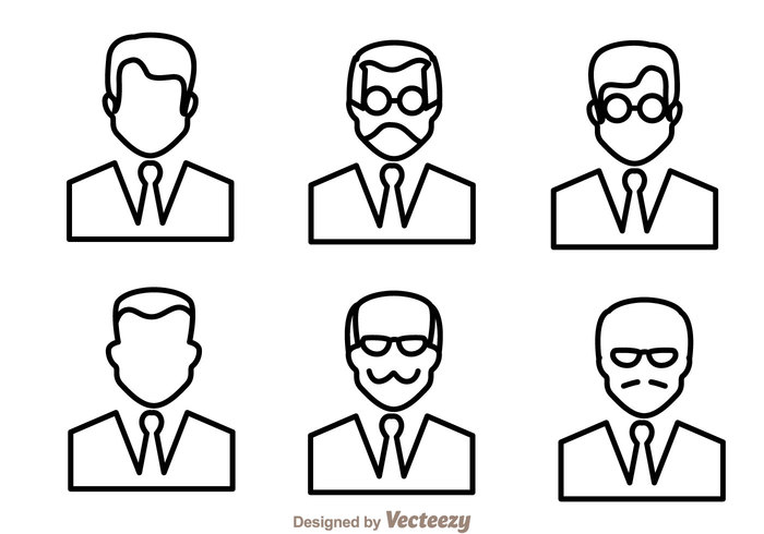 work tie style shape people outline office man icons man icon man male line Human hair face bussiness 