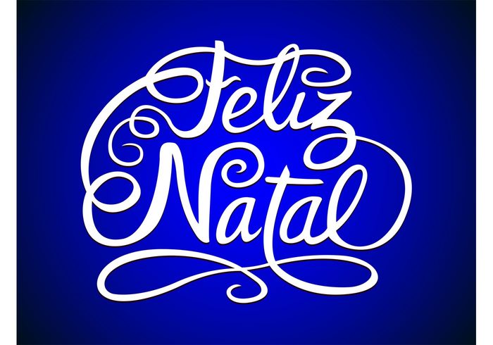 winter typography type text swirls seasons greetings Portuguese holidays festive christmas celebration Brazil 