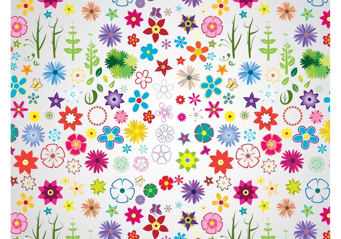 wallpaper stars plants petals nature flowers flower vectors floral colors colorful Clothing print butterflies background 