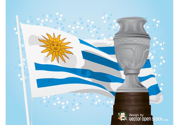 winner uruguay trophy sport South America soccer game football flag Copa america confetti Championship 