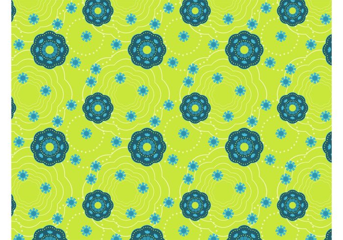 wallpaper spring seamless pattern round petals outlines nature flowers fabric pattern dots Clothing print background 