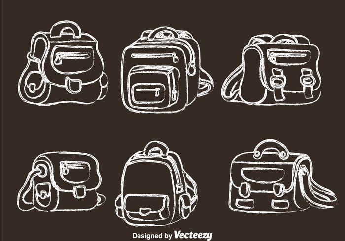 travel style sketch school bag school pack object leather fashion element duffle bags duffle bag children chalk drawn chalk draw bag 