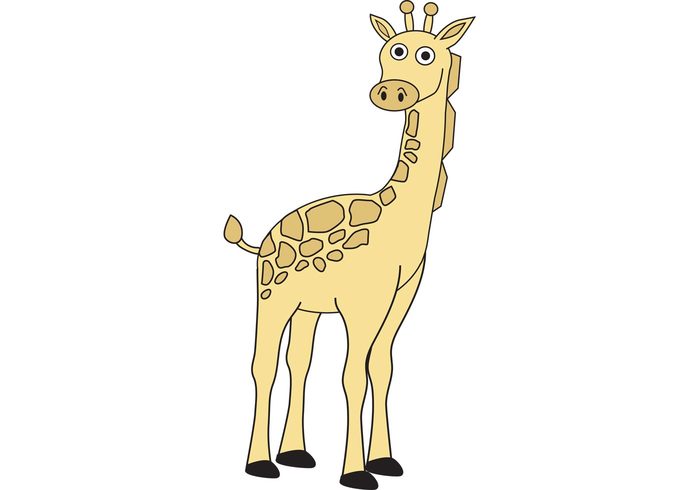 yellow vector spots illustrate giraffe drawn child cartoon animal 