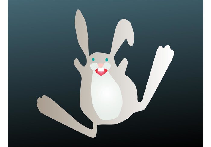 rabbit mascot Long ears legs jump dance cute Comic Book character cartoon animal 
