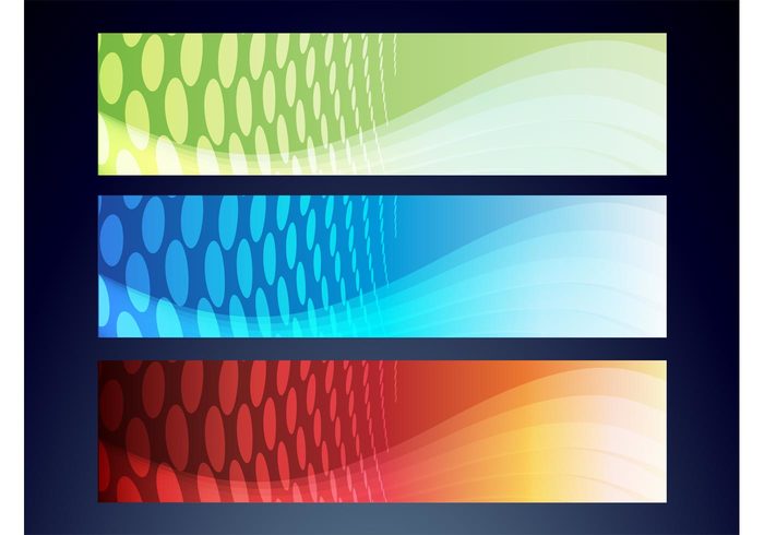 web waves swoosh swirl red rectangle overlay header halftone green dots circle blue banner vectors banner backdrop 