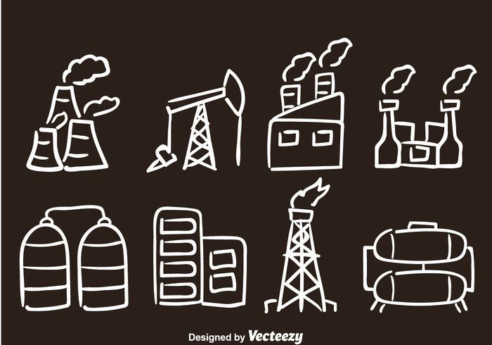 worker work tower tangker Reactor power oil rig oil nuclear industry hand-draw gas factoty factory icon doodle chimney Build 