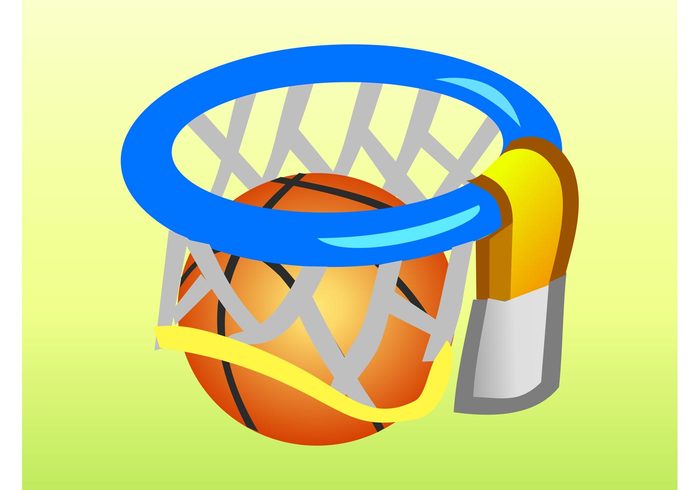 team sport score ring play net NBA mesh logo icon game contest competition comic cartoon basketball vector basket ball 