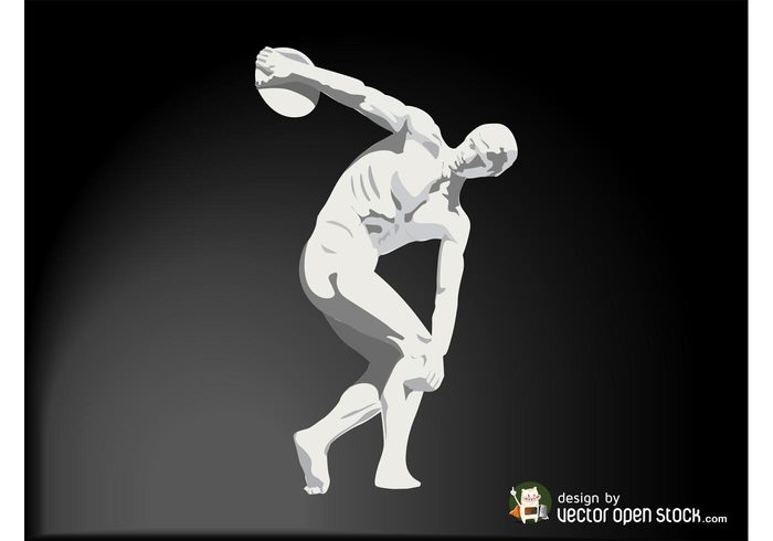 statue sport sculpture Olympics games olympics Muscles man discobolus disc Athletic art 