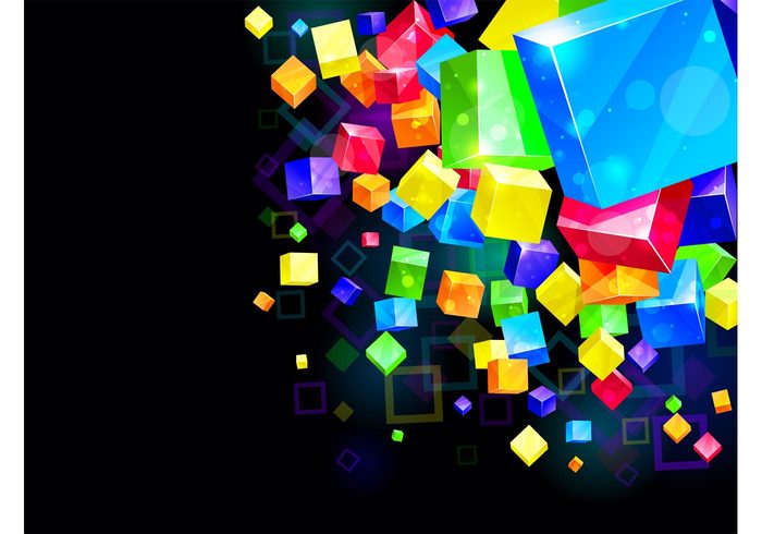 wallpaper shiny glossy Geometry geometric cubes colorful background backdrop abstract 3d 