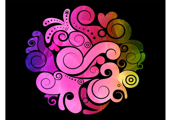 wallpaper template swirls swirling spirals hearts colors colorful background backdrop abstract 