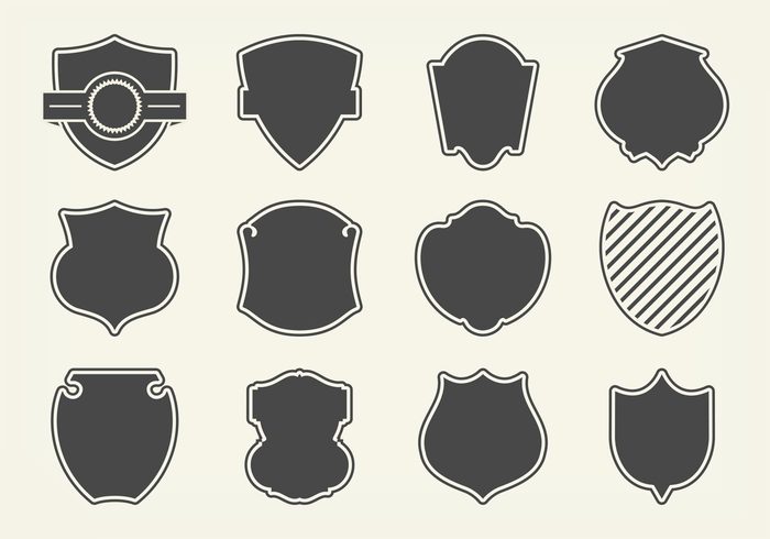 vector symbol silhouette sign shield shapes shield shape set security safety protection pictogram ornate object medieval label insignia illustration icon honor heraldry heraldic guard graphic frame emblem element design Defence decoration collection Coat classic blank banner badge award arms antique 