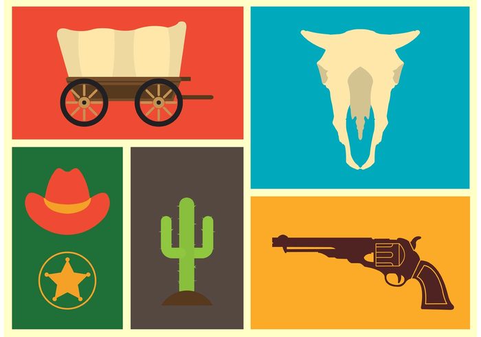 wild west icons wild western west Vintage Style texas sunset summer star skull sherriff sheriff old nature landscape horseshoe horse hat gun gold game desert cowboy covered wagon colorful backgrounds cactus american 