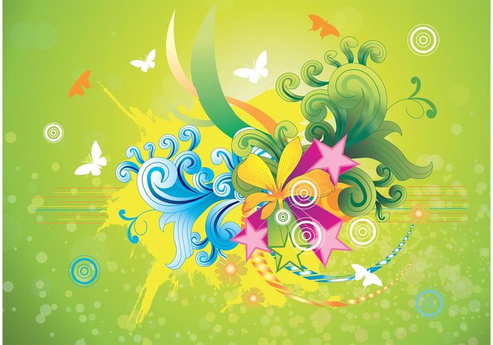 Web Design stars plant joyful joy invitation fun fresh flowers floral Design Elements colors colorful butterfly border 
