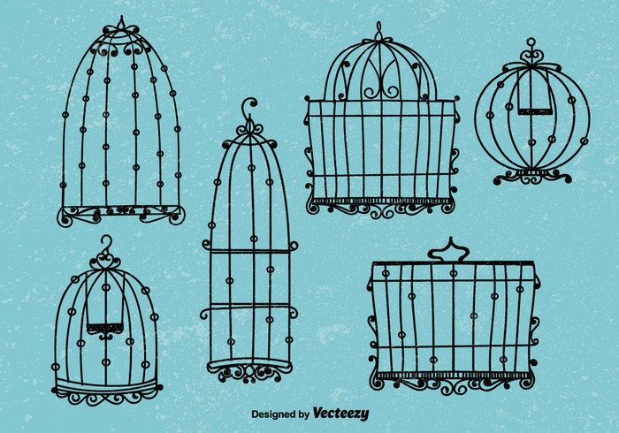 wing vintage bird cage vintage swirl silhouette retro bird cage prison pet old object metal hanging drawing closed chain cage black birdcage bird cage bird animal 