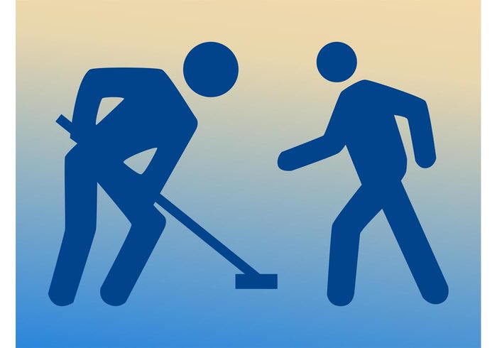 walk symbols sport silhouettes run people men man logos icons ice hockey 