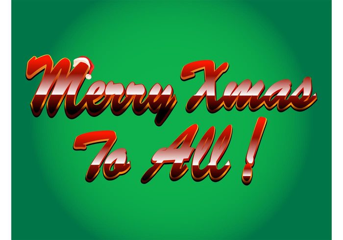 words Type art text shiny santa claus holidays hat greetings greeting card glossy festive decorative decoration 