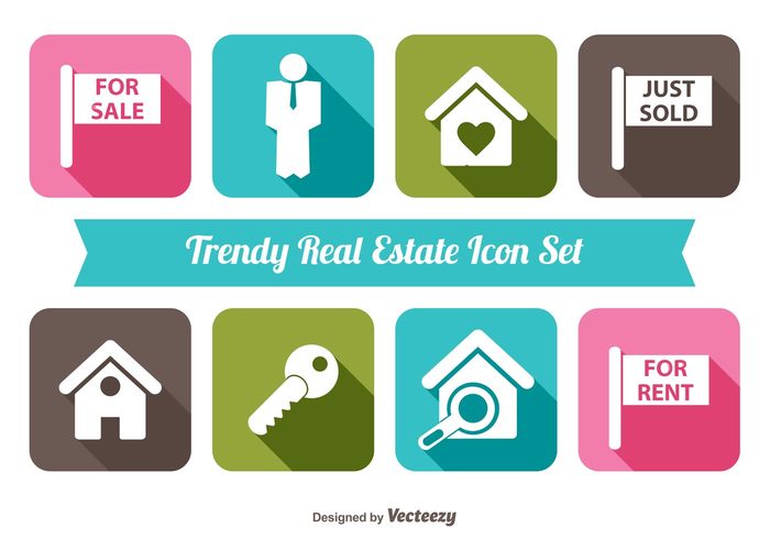 trendy icons trendy symbol sign shadow search sale Rental rent real estate icons real estate Real pictogram office magnifier long shadow key icon key house icon house home flat family estate construction colorful button businessman business building 